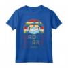 T-shirt Vintage Retro con Scritta Daddy Sharks per Papà Uomo - Maglietta Squalo Festa del Papà Natale 4 Luglio