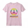 Costume Hippy della Maglietta dei Colori della Tintura del Segno della Pace - Maglietta Retrò Tie Dye Anni '70 - Ideale per Costume Hippy di Halloween