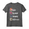 Manga Kawaiano Giapponese - Cute Eat Sleep Anime Repeat Maglietta - Idea Regalo per Amanti della Cultura Giapponese