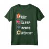 Manga Kawaiano Giapponese - Cute Eat Sleep Anime Repeat Maglietta - Idea Regalo per Amanti della Cultura Giapponese