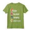Manga Kawaiano Giapponese - Cute Eat Sleep Anime Repeat Maglietta - Idea Regalo per Amanti della Cultura Giapponese