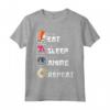 Manga Kawaiano Giapponese - Cute Eat Sleep Anime Repeat Maglietta - Idea Regalo per Amanti della Cultura Giapponese