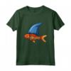 Pesce Rosso con Pinna di Squalo - Maglietta Pesca Pesce Acquario - Idea Regalo Divertente per Compleanno o Natale