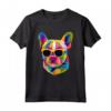 Pop Art Bulldog Francese - Maglietta Regalo per Mamma Cane e Papà Cane - Ideale per Amanti dei Cani - Compleanno, Natale, Festa della Mamma
