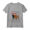 Donna Affenpinscher Christmas Monkey Terrier Maglietta con Collo a V - Regalo di Natale per Orgogliosi Proprietari - Design Natalizio Divertente