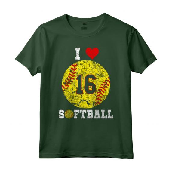 Softball Numero #16 - Softball Amante Regalo Vintage Retro Maglietta - Ideale per appassionati e giocatori di softball