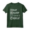 Tennis Design Eat Sleep Tennis Ripetitore Maglietta - Vintage con Proverbio - Ideale per Appassionati di Tennis e Pickleball