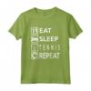 Tennis Design Eat Sleep Tennis Ripetitore Maglietta - Vintage con Proverbio - Ideale per Appassionati di Tennis e Pickleball