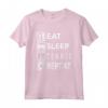 Tennis Design Eat Sleep Tennis Ripetitore Maglietta - Vintage con Proverbio - Ideale per Appassionati di Tennis e Pickleball