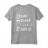 Tennis Design Eat Sleep Tennis Ripetitore Maglietta - Vintage con Proverbio - Ideale per Appassionati di Tennis e Pickleball