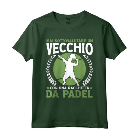 Padelista Vecchio Con Racchetta Da Padel Tennis Maglietta - Design Professionale per Giocatori di Padel Tennis - Idea Regalo per Amanti dello Sport