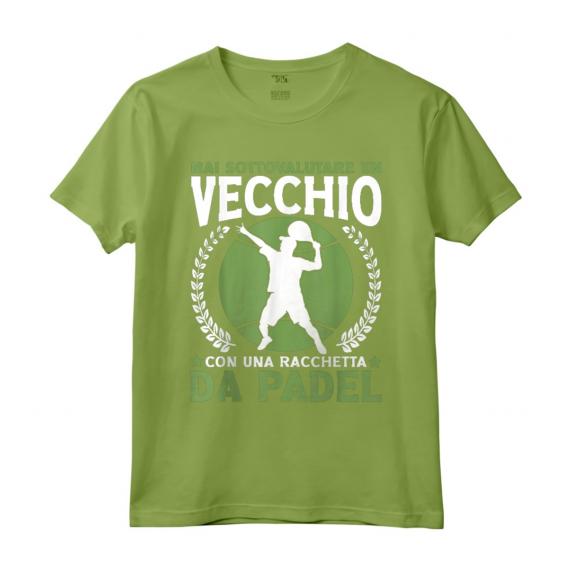 Padelista Vecchio Con Racchetta Da Padel Tennis Maglietta - Design Professionale per Giocatori di Padel Tennis - Idea Regalo per Amanti dello Sport