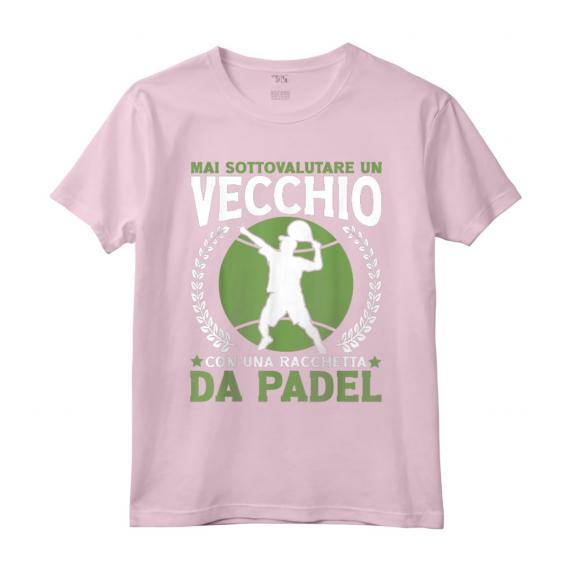 Padelista Vecchio Con Racchetta Da Padel Tennis Maglietta - Design Professionale per Giocatori di Padel Tennis - Idea Regalo per Amanti dello Sport