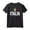 Italia Scudetto Tricolore Bandiera Italiana Maglietta - Forza Azzurri - Leggera e Taglio Classico
