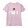 Italia Scudetto Tricolore Bandiera Italiana Maglietta - Forza Azzurri - Leggera e Taglio Classico