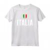 Italia Scudetto Tricolore Bandiera Italiana Maglietta - Forza Azzurri - Leggera e Taglio Classico