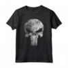 Officially Licensed Punisher Skull Symbol Distressed Maglietta by HapTiger - Edgy Apparel for Fans