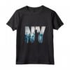 Donna New York City Skyline T-shirt, New York Illustrazione grafica Maglietta con Collo a V - The City That Never Sleeps - Regali NYC