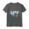 Donna New York City Skyline T-shirt, New York Illustrazione grafica Maglietta con Collo a V - The City That Never Sleeps - Regali NYC