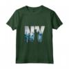 Donna New York City Skyline T-shirt, New York Illustrazione grafica Maglietta con Collo a V - The City That Never Sleeps - Regali NYC