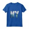Donna New York City Skyline T-shirt, New York Illustrazione grafica Maglietta con Collo a V - The City That Never Sleeps - Regali NYC
