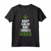 Keep Calm And Smoke Weed - Foglia di Marijuana Maglietta Divertente per Uomini e Donne - Ideale come Regalo per Amanti dell'Erba