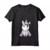 Donna Unicorno - Dolce Unicorno Si Siede Intorno - Maglietta con Collo a V - Ideale per Compleanno o Natale