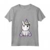 Donna Unicorno - Dolce Unicorno Si Siede Intorno - Maglietta con Collo a V - Ideale per Compleanno o Natale