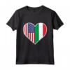 Stati Uniti Italia Cuore - Bandiere Internazionali Colori Maglietta - Ideale per Festa della Mamma, Festa del Papà, Compleanni o Pensionamento