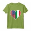 Stati Uniti Italia Cuore - Bandiere Internazionali Colori Maglietta - Ideale per Festa della Mamma, Festa del Papà, Compleanni o Pensionamento