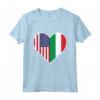 Stati Uniti Italia Cuore - Bandiere Internazionali Colori Maglietta - Ideale per Festa della Mamma, Festa del Papà, Compleanni o Pensionamento