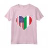 Stati Uniti Italia Cuore - Bandiere Internazionali Colori Maglietta - Ideale per Festa della Mamma, Festa del Papà, Compleanni o Pensionamento
