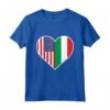 Stati Uniti Italia Cuore - Bandiere Internazionali Colori Maglietta - Ideale per Festa della Mamma, Festa del Papà, Compleanni o Pensionamento