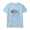 Retro Wyoming Buffalo American Flag Maglietta - Design Patriottico del Wyoming - Ideale per gli Amanti della Natura