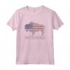 Retro Wyoming Buffalo American Flag Maglietta - Design Patriottico del Wyoming - Ideale per gli Amanti della Natura