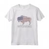 Retro Wyoming Buffalo American Flag Maglietta - Design Patriottico del Wyoming - Ideale per gli Amanti della Natura