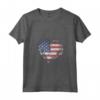 Donna Vintage USA a Forma di Cuore Bandiera Americana - Maglietta Elegante con Collo a V - Stile Vintage Patriottico