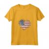 Donna Vintage USA a Forma di Cuore Bandiera Americana - Maglietta Elegante con Collo a V - Stile Vintage Patriottico