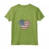 Donna Vintage USA a Forma di Cuore Bandiera Americana - Maglietta Elegante con Collo a V - Stile Vintage Patriottico