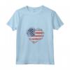 Donna Vintage USA a Forma di Cuore Bandiera Americana - Maglietta Elegante con Collo a V - Stile Vintage Patriottico