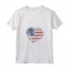 Donna Vintage USA a Forma di Cuore Bandiera Americana - Maglietta Elegante con Collo a V - Stile Vintage Patriottico