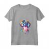 Donna Pitbull - Artistic Splash Art Animal Colorful Dog Breed Gift Maglietta con Collo a V - Unique Pitbull Gift Idea for Dog Lovers and Artists