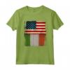 Bandiera Tricolore Italiana Americana Bandiera USA Maglietta - Metà Italiano Metà Americano - Regalo Ideale per Feste e Celebrazioni