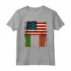 Bandiera Tricolore Italiana Americana Bandiera USA Maglietta - Metà Italiano Metà Americano - Regalo Ideale per Feste e Celebrazioni