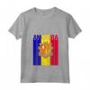 Donna Bandiera Andorra Maglietta con Collo a V - Design Elegante per Mostrare Amore e Orgoglio - Acquista Online T-shirt Andorra