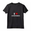 Donna Andorra I Love Andorra Maglietta con Collo a V - Souvenir HapTiger per Turisti e Sostenitori di Squadre Sportive