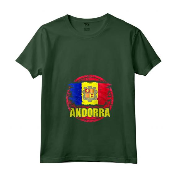 Bandiera Andorra Maglietta con Collo a V - Leggera e Taglio Classico - Ideale per Mostrare l'Orgoglio Andorrano