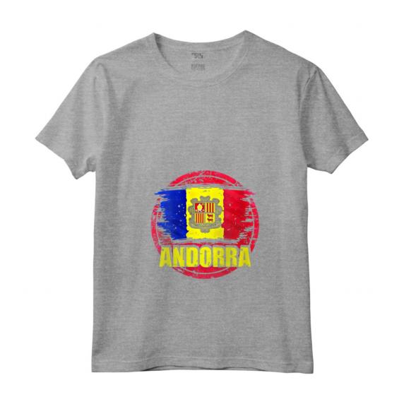 Bandiera Andorra Maglietta con Collo a V - Leggera e Taglio Classico - Ideale per Mostrare l'Orgoglio Andorrano