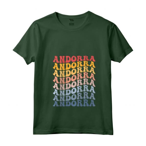 Donna Andorra Groovy Retro Andorra Maglietta con Collo a V - Design Vintage per gli Amanti di Andorra