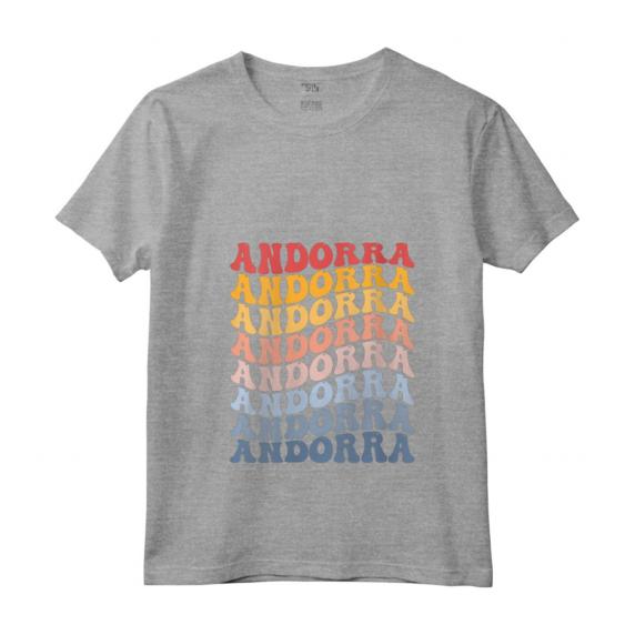 Donna Andorra Groovy Retro Andorra Maglietta con Collo a V - Design Vintage per gli Amanti di Andorra